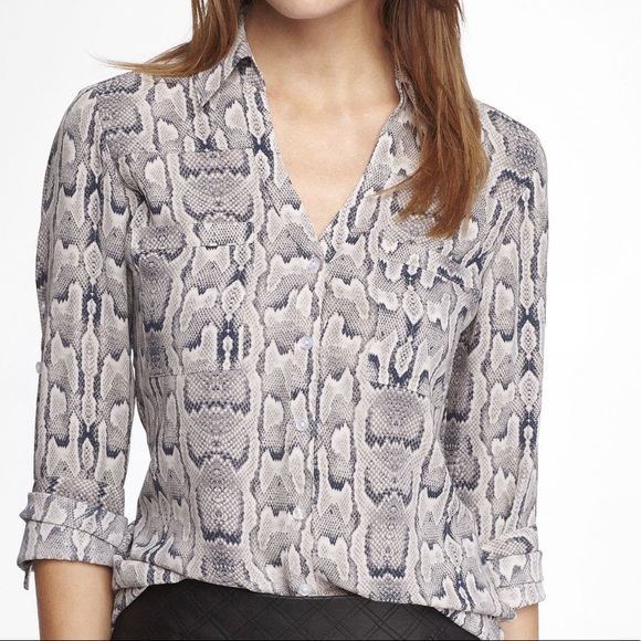 express snake print blouse